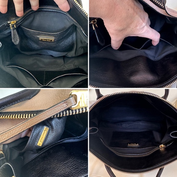 Miu Miu expandable shoulder bag 2 tone leather large tote for work/travel #H137c - Picture 7 of 10
